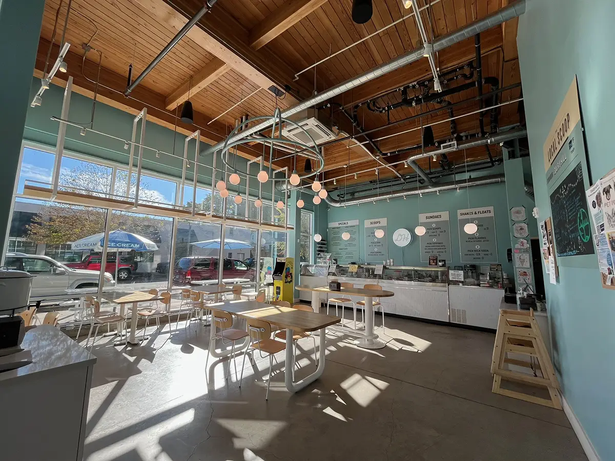 Interior of Dairy Hill Ice Cream Sellwood location